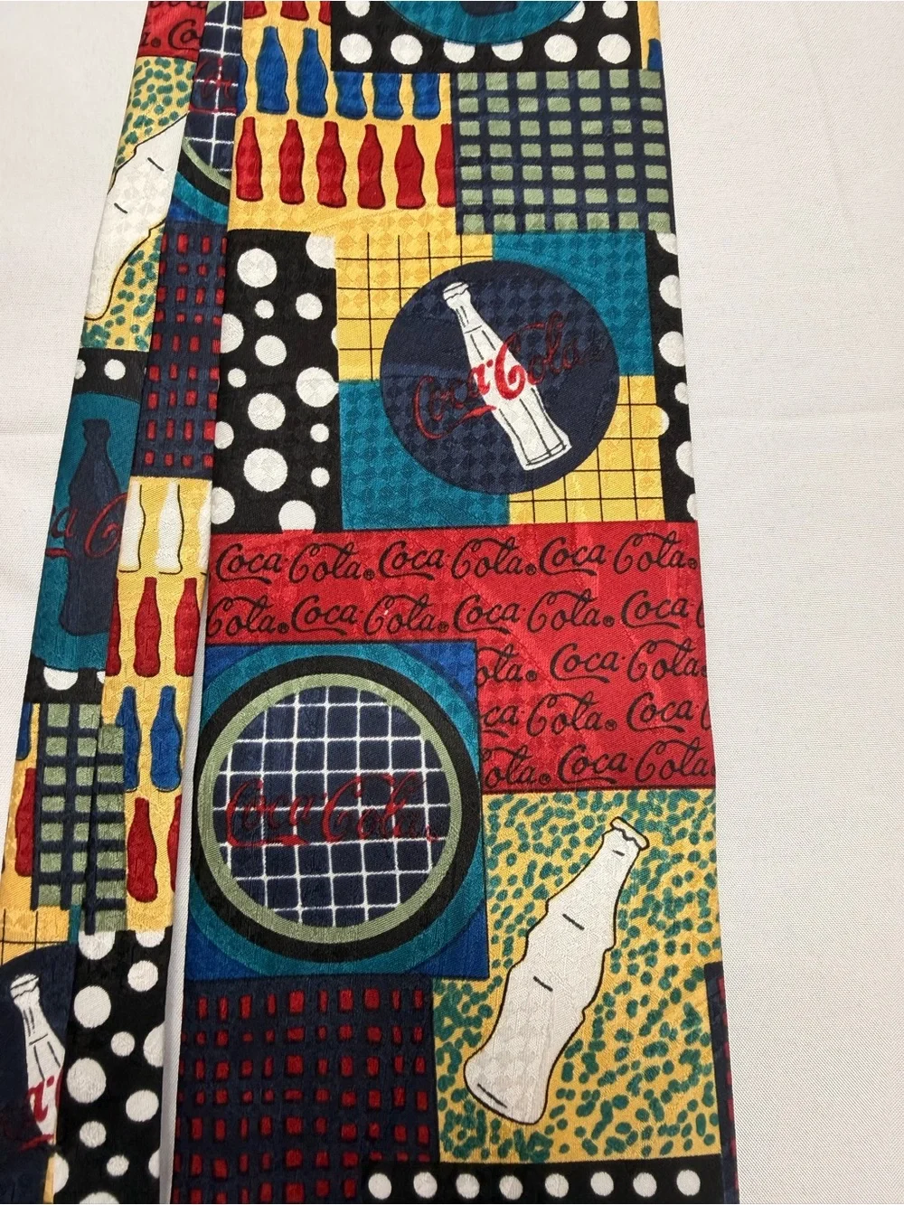 Vintage 90’s Coca-Cola Novelty Necktie Logo Bottle Print Made in USA